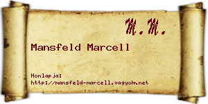 Mansfeld Marcell névjegykártya